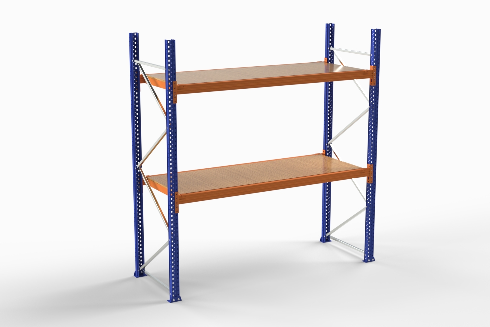 1-2900-3000-1050-2-4 2,9m Ahşap Destekli Raf/ 105 Cm Derinlik / 3m Yükseklik / 2 Katman - Görsel 1