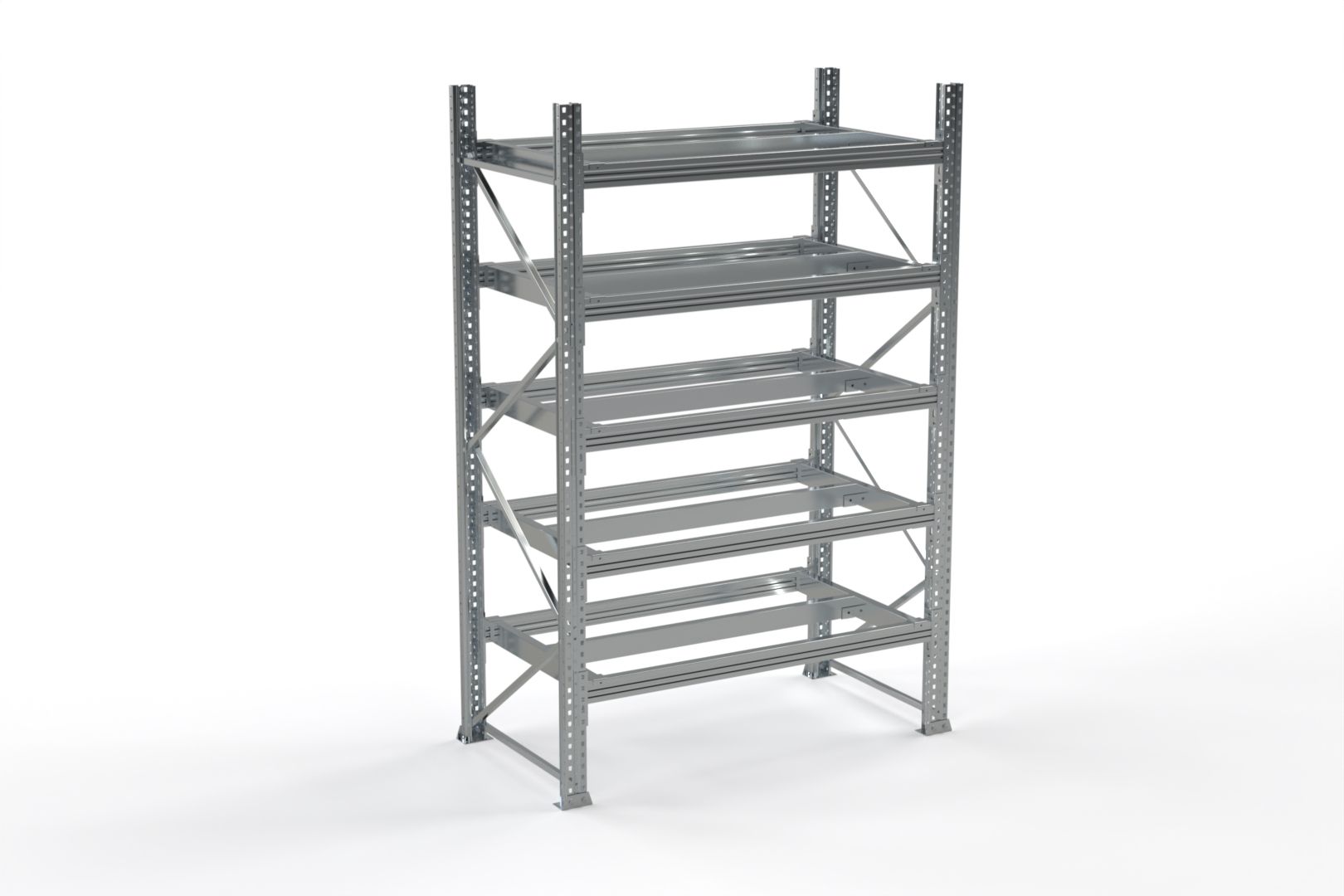 Revize 1,8 5 katman galvaniz 1,8 m Galvanizli Palet Rafı / 105 Cm Derinlik / 3m Yükseklik / 5 Katman - Görsel 1