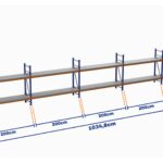 Minirack, Boyalı, 500kg, Yükseklik 1000mm, Genişlik 10348mm, 2 Kat, Kat Arası 595mm, Tavalı, Derinlik 600mm