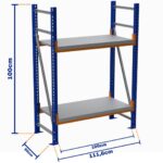 Minirack, Boyalı, 500kg, Yükseklik 1000mm, Genişlik 1116mm, 2 Kat, Kat Arası 595mm, Tavalı, Derinlik 800mm