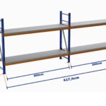 Minirack, Boyalı, 500kg, Yükseklik 1000mm, Genişlik 4174mm, 2 Kat, Kat Arası 595mm, Tavalı, Derinlik 1200mm