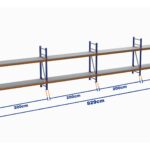 Minirack, Boyalı, 500kg, Yükseklik 1000mm, Genişlik 8290mm, 2 Kat, Kat Arası 700mm, Tavalı, Derinlik 400mm