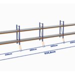 Minirack, Boyalı, 500kg, Yükseklik 1000mm, Genişlik 9348mm, 2 Kat, Kat Arası 700mm, Tavalı, Derinlik 500mm