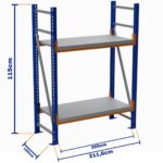 Minirack, Boyalı, 500kg, Yükseklik 1150mm, Genişlik 2116mm, 2 Kat, Kat Arası 805mm, Tavalı, Derinlik 1200mm