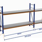 Minirack, Boyalı, 500kg, Yükseklik 1150mm, Genişlik 3174mm, 2 Kat, Kat Arası 805mm, Tavalı, Derinlik 400mm