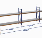 Minirack, Boyalı, 500kg, Yükseklik 1150mm, Genişlik 5232mm, 2 Kat, Kat Arası 805mm, Tavalı, Derinlik 1200mm