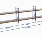 Minirack, Boyalı, 500kg, Yükseklik 1150mm, Genişlik 6232mm, 2 Kat, Kat Arası 805mm, Tavalı, Derinlik 400mm