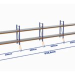 Minirack, Boyalı, 500kg, Yükseklik 1150mm, Genişlik 9348mm, 2 Kat, Kat Arası 805mm, Tavalı, Derinlik 1200mm