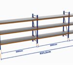 Minirack, Boyalı, 500kg, Yükseklik 1500mm, Genişlik 5232mm, 3 Kat, Kat Arası 595mm, Tavalı, Derinlik 500mm