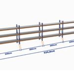 Minirack, Boyalı, 500kg, Yükseklik 1500mm, Genişlik 9348mm, 3 Kat, Kat Arası 595mm, Tavalı, Derinlik 1200mm
