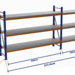 Minirack, Boyalı, 500kg, Yükseklik 1750mm, Genişlik 3174mm, 3 Kat, Kat Arası 700mm, Tavalı, Derinlik 1000mm