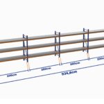 Minirack, Boyalı, 500kg, Yükseklik 1750mm, Genişlik 9348mm, 3 Kat, Kat Arası 700mm, Tavalı, Derinlik 400mm