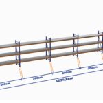 Minirack, Boyalı, 500kg, Yükseklik 2000mm, Genişlik 10348mm, 3 Kat, Kat Arası 805mm, Tavalı, Derinlik 1000mm