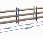 Minirack, Boyalı, 500kg, Yükseklik 2000mm, Genişlik 6232mm, 3 Kat, Kat Arası 805mm, Tavalı, Derinlik 1000mm