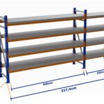 Minirack, Boyalı, 500kg, Yükseklik 2100mm, Genişlik 3174mm, 4 Kat, Kat Arası 595mm, Tavalı, Derinlik 500mm