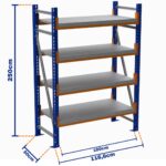 Minirack, Boyalı, 500kg, Yükseklik 2500mm, Genişlik 1116mm, 4 Kat, Kat Arası 700mm, Tavalı, Derinlik 500mm