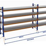 Minirack, Boyalı, 500kg, Yükseklik 2500mm, Genişlik 3174mm, 4 Kat, Kat Arası 700mm, Tavalı, Derinlik 800mm