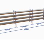 Minirack, Boyalı, 500kg, Yükseklik 2500mm, Genişlik 7290mm, 4 Kat, Kat Arası 700mm, Tavalı, Derinlik 400mm