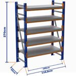 Minirack, Boyalı, 500kg, Yükseklik 2700mm, Genişlik 1116mm, 5 Kat, Kat Arası 595mm, Tavalı, Derinlik 500mm