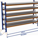 Minirack, Boyalı, 500kg, Yükseklik 2700mm, Genişlik 2116mm, 5 Kat, Kat Arası 595mm, Tavalı, Derinlik 600mm