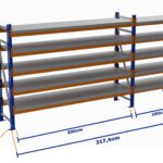 Minirack, Boyalı, 500kg, Yükseklik 2700mm, Genişlik 3174mm, 5 Kat, Kat Arası 595mm, Tavalı, Derinlik 500mm
