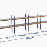 Paletli Raf, Boyalı, 1000kg, Yükseklik 4000mm, Genişlik 11300mm, Z+2, Tavalı, Derinlik 1050mm