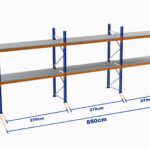 Paletli Raf, Boyalı, 1000kg, Yükseklik 4000mm, Genişlik 8500mm, Z+2, Tavalı, Derinlik 1050mm