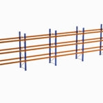 Paletli Raf, Boyalı, 1000kg, Yükseklik 4250mm, Genişlik 33700mm, Z+3, Desteksiz, Derinlik 1050mm