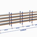 Paletli Raf, Boyalı, 1000kg, Yükseklik 5500mm, Genişlik 11300mm, Z+4, Tavalı, Derinlik 1050mm