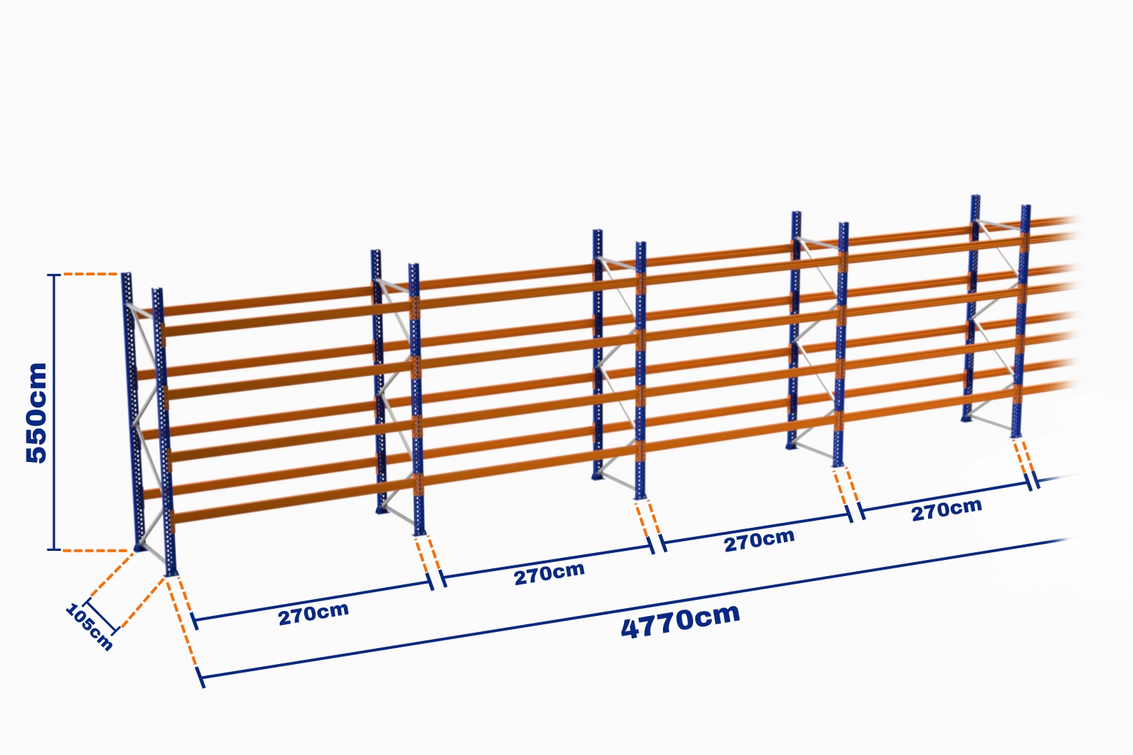 paletli-raf-boyali-1000kg-yukseklik-5500mm-genislik-47700mm-z-4-desteksiz-derinlik-1050mm-1210.jpg Paletli Raf, Boyalı, 1000kg, Yükseklik 5500mm, Genişlik 47700mm, Z+4, Desteksiz, Derinlik 1050mm - Görsel 1