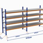 Paletli Raf, Boyalı, 1000kg, Yükseklik 5500mm, Genişlik 5700mm, Z+4, Tavalı, Derinlik 1050mm