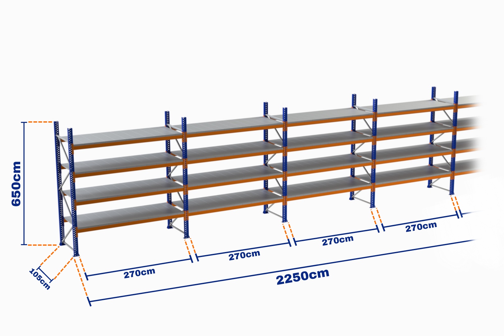 paletli-raf-boyali-1000kg-yukseklik-6500mm-genislik-22500mm-z-4-tavali-derinlik-1050mm-1272.jpg Paletli Raf, Boyalı, 1000kg, Yükseklik 6500mm, Genişlik 22500mm, Z+4, Tavalı, Derinlik 1050mm - Görsel 1