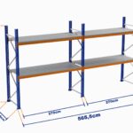 Paletli Raf, Boyalı, 500kg, Yükseklik 3500mm, Genişlik 5655mm, Z+2, Tavalı, Derinlik 1050mm