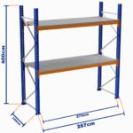 Paletli Raf, Boyalı, 500kg, Yükseklik 4000mm, Genişlik 2870mm, Z+2, Tavalı, Derinlik 1050mm