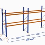 Paletli Raf, Boyalı, 500kg, Yükseklik 4000mm, Genişlik 5655mm, Z+2, Desteksiz, Derinlik 1050mm