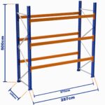 Paletli Raf, Boyalı, 500kg, Yükseklik 5000mm, Genişlik 2870mm, Z+3, Desteksiz, Derinlik 1050mm