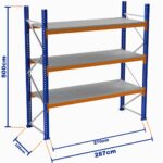 Paletli Raf, Boyalı, 500kg, Yükseklik 5000mm, Genişlik 2870mm, Z+3, Tavalı, Derinlik 1050mm