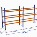 Paletli Raf, Boyalı, 500kg, Yükseklik 5000mm, Genişlik 5655mm, Z+3, Desteksiz, Derinlik 1050mm