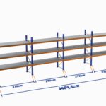 Paletli Raf, Boyalı, 500kg, Yükseklik 5750mm, Genişlik 44645mm, Z+3, Tavalı, Derinlik 1050mm