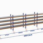 Paletli Raf, Boyalı, 500kg, Yükseklik 6500mm, Genişlik 39075mm, Z+4, Tavalı, Derinlik 1050mm