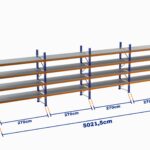 Paletli Raf, Boyalı, 500kg, Yükseklik 6500mm, Genişlik 50215mm, Z+4, Tavalı, Derinlik 1050mm