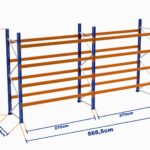 Paletli Raf, Boyalı, 500kg, Yükseklik 6500mm, Genişlik 5655mm, Z+4, Desteksiz, Derinlik 1050mm