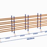 Paletli Raf, Boyalı, 500kg, Yükseklik 7500mm, Genişlik 42100mm, Z+4, Desteksiz, Derinlik 1050mm