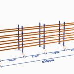 Paletli Raf, Boyalı, 500kg, Yükseklik 7500mm, Genişlik 53300mm, Z+4, Desteksiz, Derinlik 1050mm