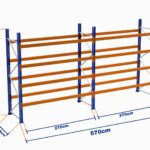 Paletli Raf, Boyalı, 500kg, Yükseklik 7500mm, Genişlik 5700mm, Z+4, Desteksiz, Derinlik 1050mm