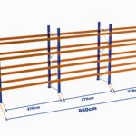 Paletli Raf, Boyalı, 500kg, Yükseklik 7500mm, Genişlik 8500mm, Z+4, Desteksiz, Derinlik 1050mm