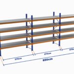 Paletli Raf, Boyalı, 500kg, Yükseklik 7500mm, Genişlik 8500mm, Z+4, Tavalı, Derinlik 1050mm