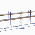 Paletli Raf, Boyalı, 750kg, Yükseklik 3000mm, Genişlik 11225mm, Z+2, Tavalı, Derinlik 1050mm