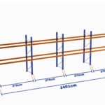 Paletli Raf, Boyalı, 750kg, Yükseklik 3000mm, Genişlik 14010mm, Z+2, Desteksiz, Derinlik 1050mm