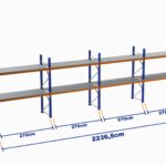 Paletli Raf, Boyalı, 750kg, Yükseklik 3000mm, Genişlik 22365mm, Z+2, Tavalı, Derinlik 1050mm